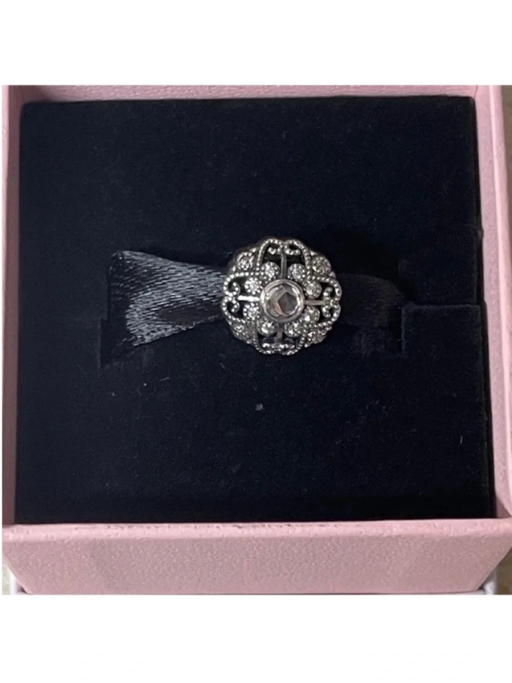 New Authentic Pandora Charm Fairytale Bloom 791961CZ Bead W Box